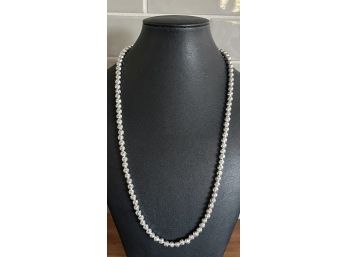 Sterling Silver Brilliant Bead 24' Necklace - 27.1 Grams Total
