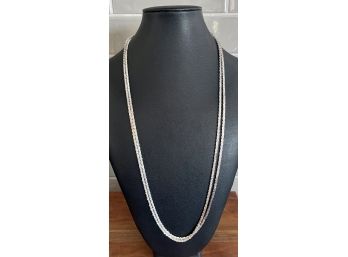 Brilliant Cut Sterling Silver Milor Italy Chain 52' Necklace In Original Box - 24.3 Grams Total