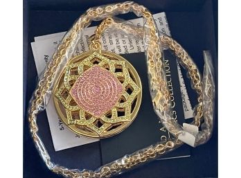 Joan Rivers Classic Collection NIB Enamel And Gold Tone Watch Pendant
