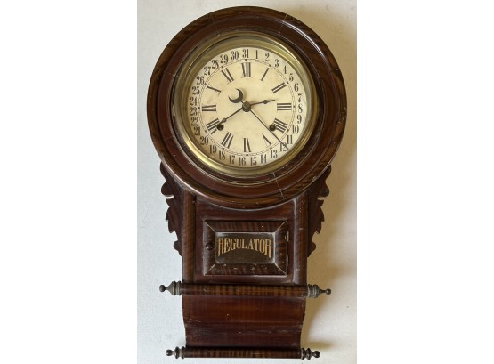Antique Regulator Wall Clock Circa 1900 (as Is) No. 23592