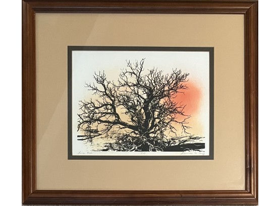 Lauren W. Huft Lone Tree Signed Limited Edition Print In Frame 1/23