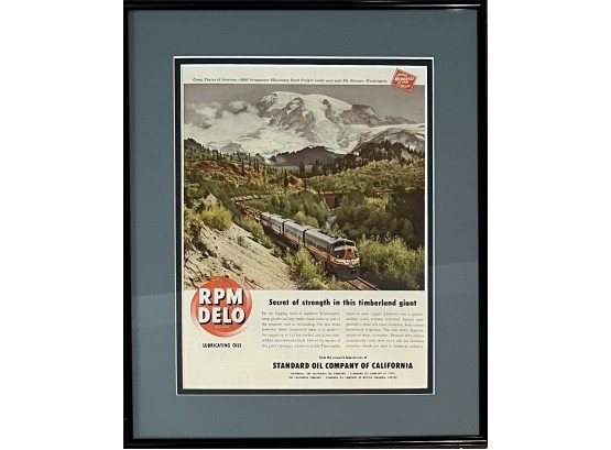 1950 Milwaukee Road Freight Train Mt Ranier Print Ad