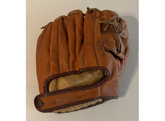 Vintage Draper & Maynard DG919 Leather Baseball Glove Split Finger Red Schoendienst Model