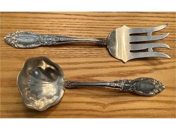 Towle King Richard Sterling Silver Ladle And Serving Forks Initialed S - Weigh 180 Grams Total