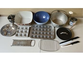 Kitchen Collection - Aluminum Trays, Plastic Bowls, Calphalon Pan, And More