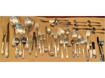 Large Collection Of Vintage & Antique Silver Plate Flatware And Serving Pieces - Rogers, H&e, Benedict, Liguid
