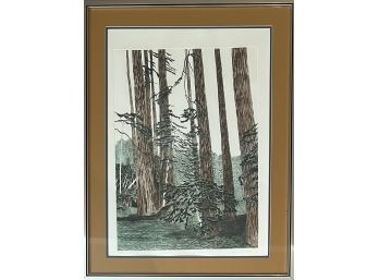 Signed Limited Edition Print ' Primordial Forrest  ' 33/400 By Amy Maria In Metal Silver Tone Frame