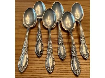 (6) Vintage Sterling Silver King Richard Towle Spoons Initialed S - Weigh 242 Grams Total