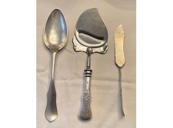 Antique Johan Peter Ingelgren 1798 Coin Silver Spoon With A Cheese Slicer And Master Knife
