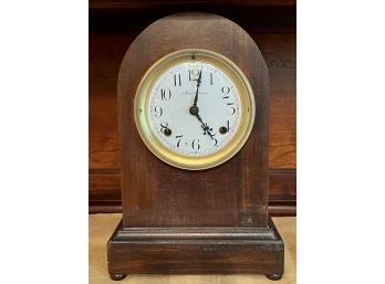 Antique 8 Day Auburn New Haven Cathedral Gong Movement Mantle Clock (as Is)