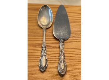 Vintage Sterling Silver King Richards Towle Serving Spoon And Cake Server