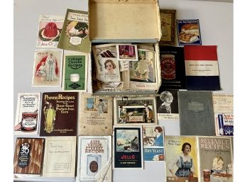 Acme Letter File Company Filer With Early 1900s Advertising Booklets - Baking Powder, War Recipes