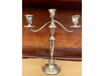 Alvin Sterling Silver S257 3- Piece Cement Weighted Candle Holder - 878 Grams Total - 452 Gram Top