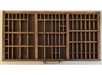 Large Antique Wooden Wall Hanging Organizer With Metal Trim