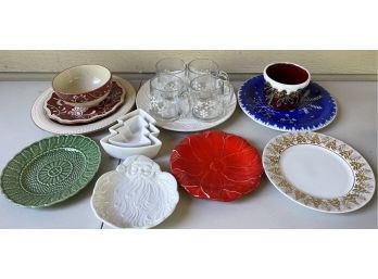 Holiday Decor Lot - Pier 1, Hausenware, Dansk, Midwest, Portugal, And More - Plates, Mugs, Bowls