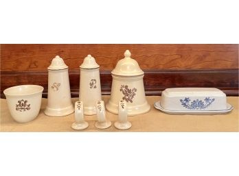 Pfaltzgraff Stoneware Serving Pieces - Napkin Rings, Salt And Pepper, Custard Cup, Butter, And More