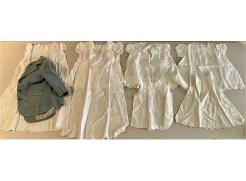 Collection Of Antique Lace Children's Clothing And Blue Lined Jacket