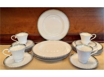 Vintage Pickard Marquis 4 - Piece China Place Setting (20 - Pieces)- Plates, Side Plates, Cups, And Saucers