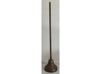 Primitive Copper Witch Washing Plunger With Wood Handle