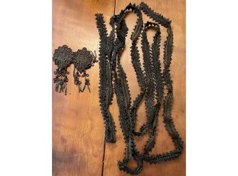 Victorian Antique Metal Bead 14.5 Foot Lace Trim