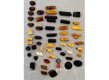 Assorted Bakelite Toggle Buttons - Multi Color, Cream Corn, Black, And More