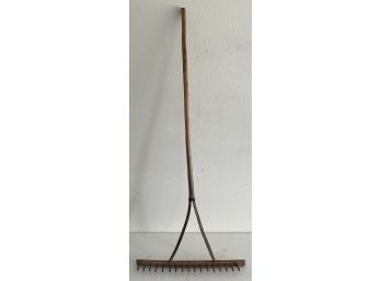 Antique Primitive Handmade Split Stick Hay Rake