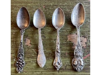 (4) Antique Sterling Silver Spoons - St. Louis - Minnesota - Alvin - Mermod Jaccard & More 1908 Total Weight