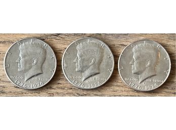 (3) Kennedy 1776-1976 Bicentennial Half Dollars