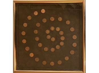 Collection Of Framed Pennies By Year 1955-1990