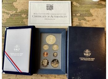 1994 United States Mint Prestige World Cup Commemorative Coin Proof Set With COA And Box