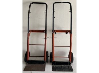 (2) Small Solid Rubber Wheel Movers Dollies