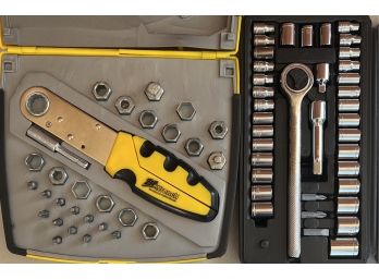 Zip Wrench And Socket Set, Both Complete