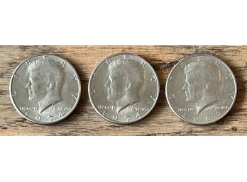(3) JFK Half Dollars - (2) 1974 And 1983