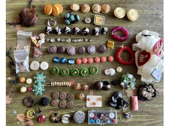 Lot Of Vintage And Antique Button Sets - Celluloid, Casein, Metal, Crocheted, Miniature, Glass, And More