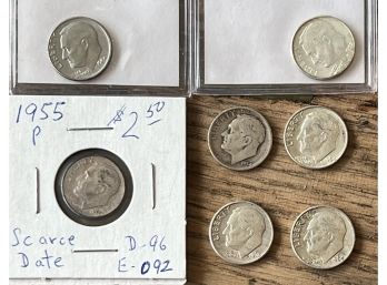 (7) 1950's And 1960's Roosevelt Silver Dimes