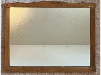42 X 32.5 1940's Solid Maple Frame Mirror