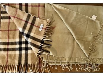 (1) 100 Percent Cashmere Scarf And (1) Pashmina Scarf