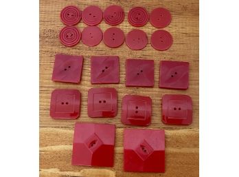 Lot Of Vintage Cherry Red Bakelite Buttons