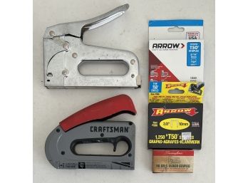Craftsman And Arrow Fastener Co. Staple Guns With Staples