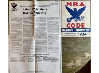 (2) NRA Code 1934 Baking Industry Compliance Poster