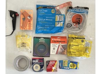 2 Hot Glue Guns With Assorted Weather Strips, Seals, Foam Tape, And Gaskets