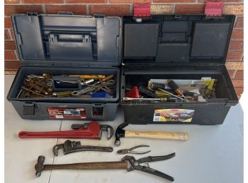 Rubbermaid And Popular Mechanics Tool Boxes With Contents - Hand Tools, Hardware, And More
