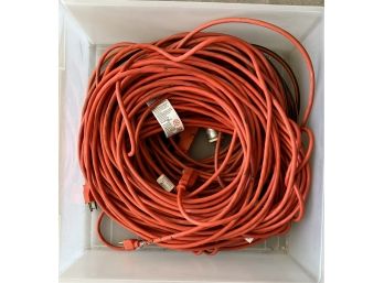 (5) Large Orange Extension Cords