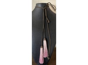 (2) Antique Pink Graduated Color Seed Bead Lamp Pulls Tassels