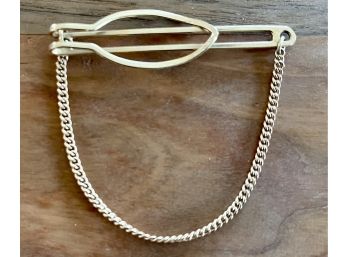 14K Gold Antique Tie Bar  With Gold Chain Stamped A 14K Weighs 5.7 Grams