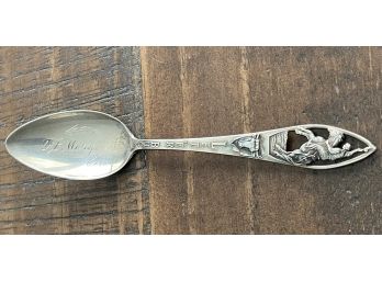 Sterling Silver Hallmarked Souvenir Spoon 'Let Er Buck' Fort Morgan Colorado