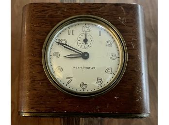 Vintage Seth Thomas Wood Alarm Clock