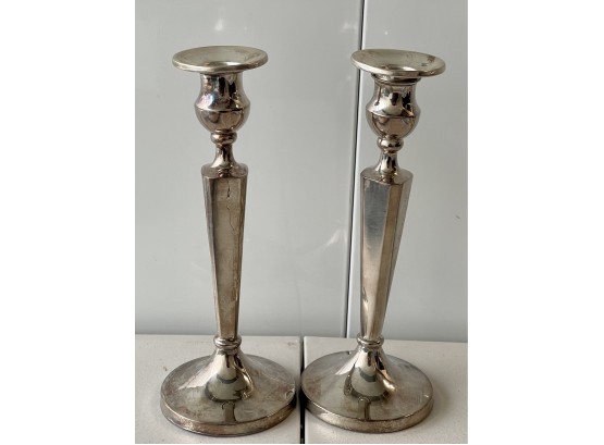 R B Sterling Silver Candle Holders With Inserts 508 Grams Total