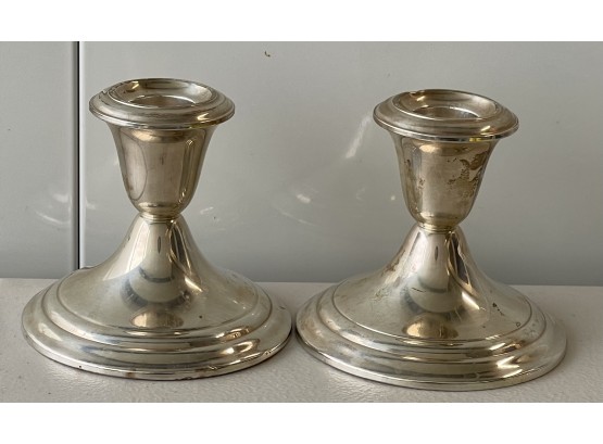 Gorham Sterling Silver Weighted Candle Holders Total Weight 590 Grams