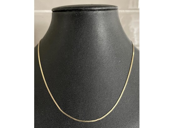 14K Gold Flat 16' Chain Necklace Italy - 2.4 Grams